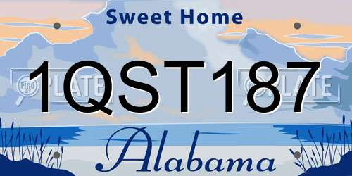 1QST187 Alabama License Plate