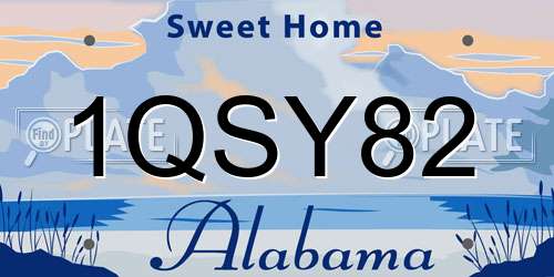 1QSY82 Alabama License Plate