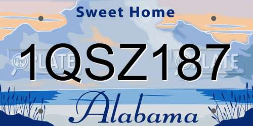 1QSZ187 Alabama License Plate