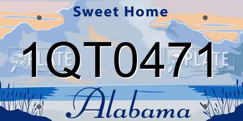 1QT0471 Alabama License Plate