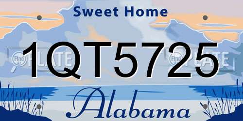1QT5725 Alabama License Plate