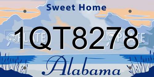 1QT8278 Alabama License Plate