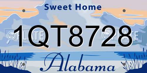 1QT8728 Alabama License Plate