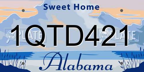 1QTD421 Alabama License Plate