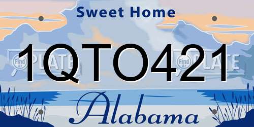 1QTO421 Alabama License Plate