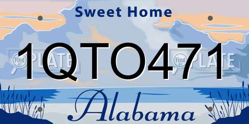 1QTO471 Alabama License Plate