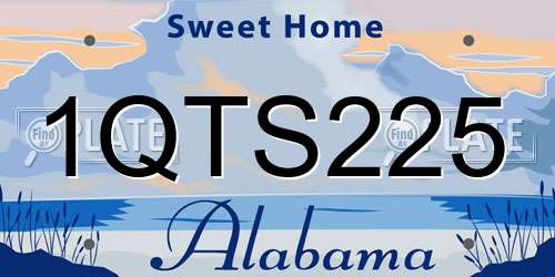 1QTS225 Alabama License Plate