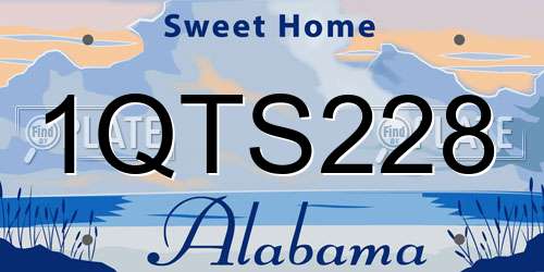 1QTS228 Alabama License Plate