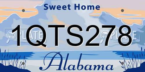 1QTS278 Alabama License Plate
