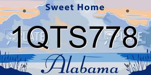 1QTS778 Alabama License Plate