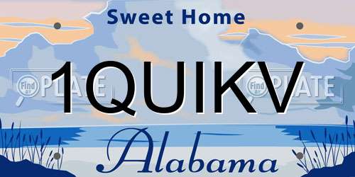 1QUIKV Alabama License Plate
