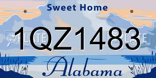 1QZ1483 Alabama License Plate