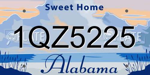 1QZ5225 Alabama License Plate