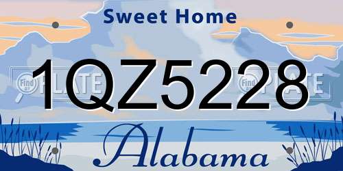 1QZ5228 Alabama License Plate