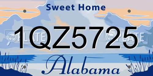 1QZ5725 Alabama License Plate