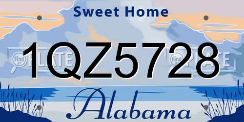 1QZ5728 Alabama License Plate