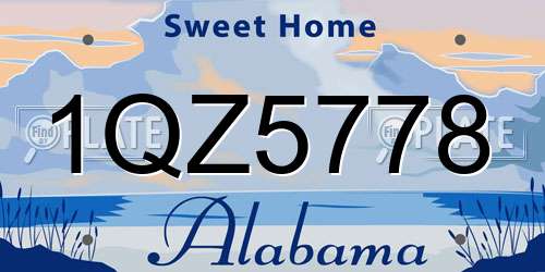 1QZ5778 Alabama License Plate