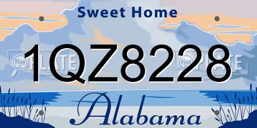 1QZ8228 Alabama License Plate