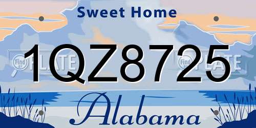 1QZ8725 Alabama License Plate