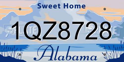 1QZ8728 Alabama License Plate