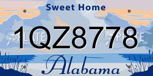 1QZ8778 Alabama License Plate