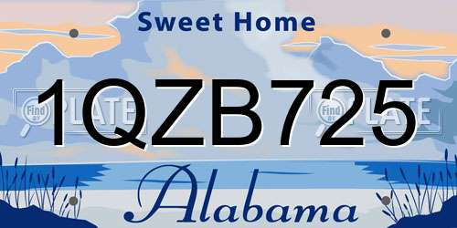 1QZB725 Alabama License Plate
