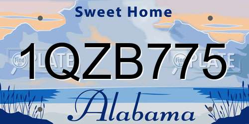 1QZB775 Alabama License Plate