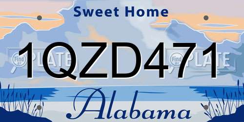 1QZD471 Alabama License Plate