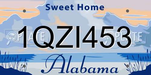 1QZI453 Alabama License Plate