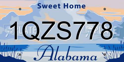 1QZS778 Alabama License Plate