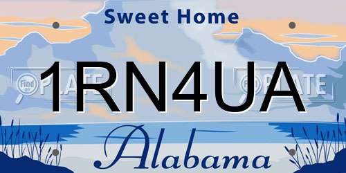 1RN4UA Alabama License Plate