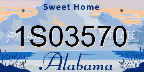 1S03570 Alabama License Plate