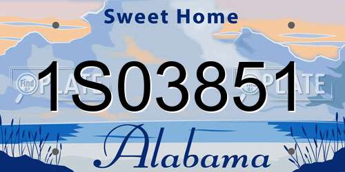 1S03851 Alabama License Plate