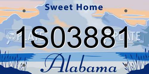 1S03881 Alabama License Plate