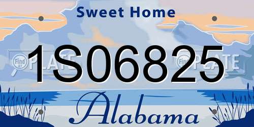 1S06825 Alabama License Plate