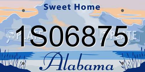 1S06875 Alabama License Plate