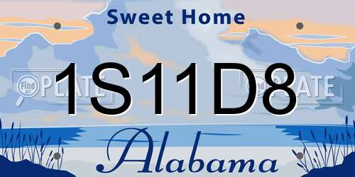 1S11D8 Alabama License Plate