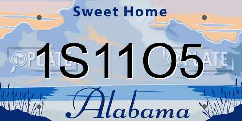 1S11O5 Alabama License Plate