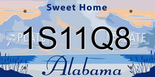 1S11Q8 Alabama License Plate
