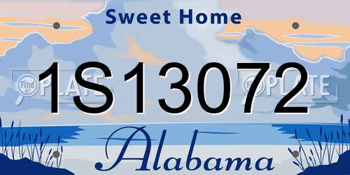 1S13072 Alabama License Plate