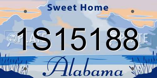 1S15188 Alabama License Plate