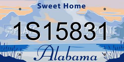 1S15831 Alabama License Plate