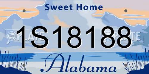 1S18188 Alabama License Plate