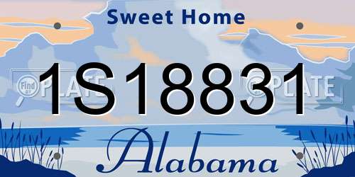 1S18831 Alabama License Plate