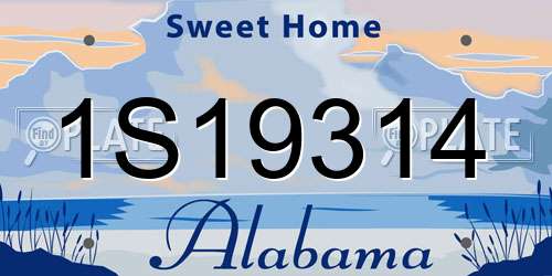 1S19314 Alabama License Plate