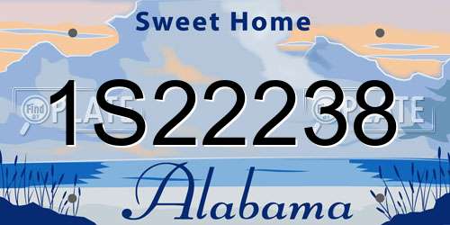 1S22238 Alabama License Plate