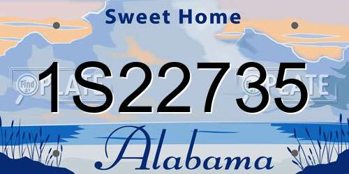 1S22735 Alabama License Plate