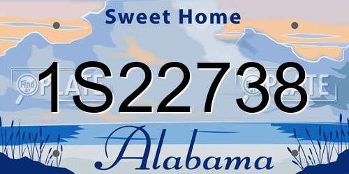 1S22738 Alabama License Plate