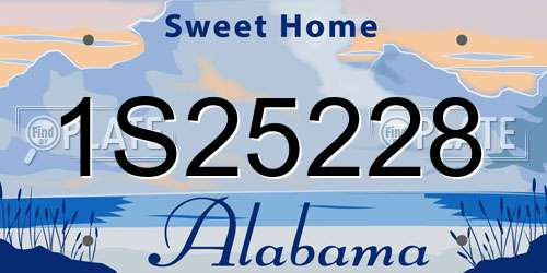 1S25228 Alabama License Plate