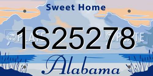 1S25278 Alabama License Plate